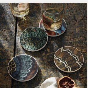 John Derian for Target 4-piece Earthenware Turkey Coaster Set